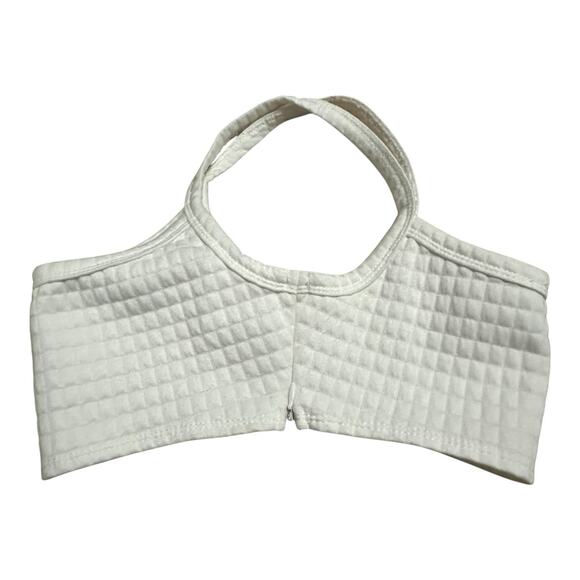 Princess Polly Arabella Waffle Knit Cropped Tank Top Size 4 White - Picture 4 of 6